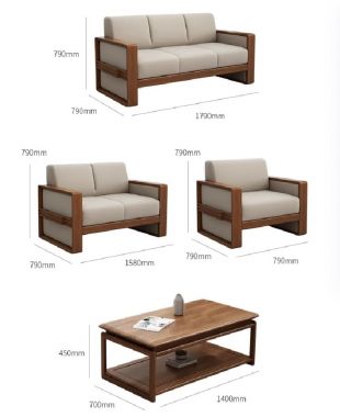 Sofa phòng làm việc gỗ sồi – Đệm êm, vải nỉ Hàn cao cấp-VFVP 015