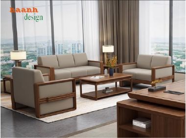 Sofa phòng làm việc gỗ sồi – Đệm êm, vải nỉ Hàn cao cấp-VFVP 015