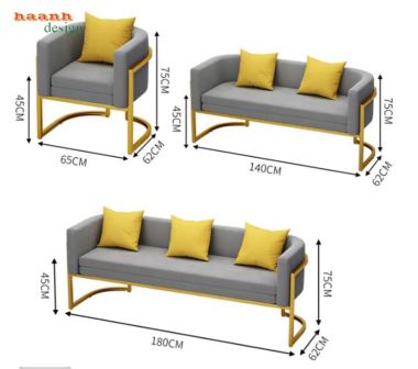 Sofa sắt phòng khách hiện đại dáng bo cong - SFS 013