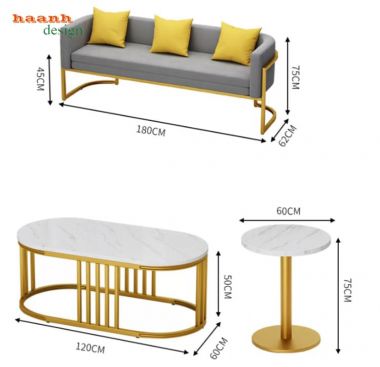 Sofa sắt phòng khách hiện đại dáng bo cong - SFS 013