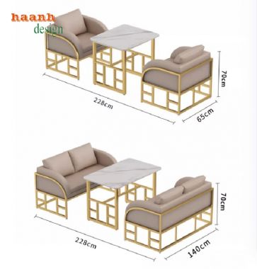 Phát huy phong cách tối giản với bàn ghế sofa sắt-SFS 007