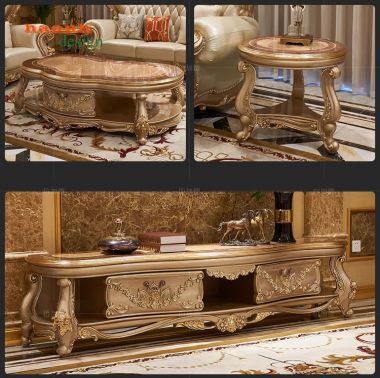 Bàn ghế phòng khách tân cổ điển châu âu cao cấp FSC 003