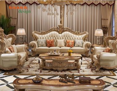 Bàn ghế phòng khách tân cổ điển châu âu cao cấp FSC 003