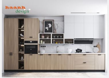 Tủ bếp gỗ công nghiệp hiện đại cho gia đình TBC 001