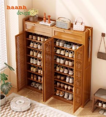 Tủ giày gỗ tự nhiên hiện đại, bền đẹp cho mọi không gian-TGH 008