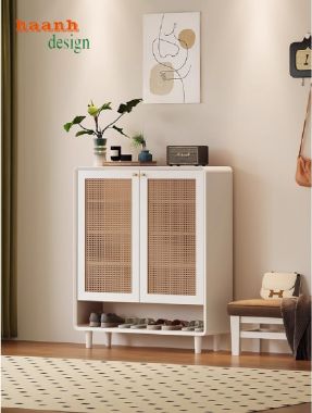 Mẫu tủ giày dép hiện đại bằng gỗ sồi tự nhiên cao cấp-TGH 007