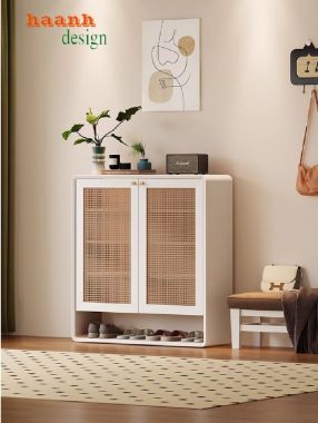 Mẫu tủ giày dép hiện đại bằng gỗ sồi tự nhiên cao cấp-TGH 007