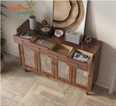 Mang lại sự tiện nghi với tủ giày gỗ óc chó cánh mây-TGH 005