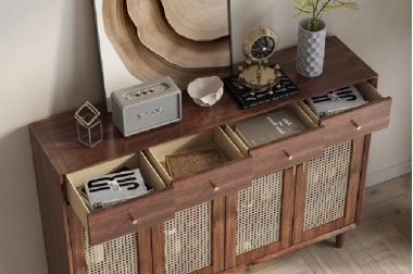 Mang lại sự tiện nghi với tủ giày gỗ óc chó cánh mây-TGH 005