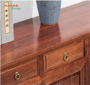 Tủ giầy dép gỗ tự nhiên giả cổ chạm hoa văn - TGG 007
