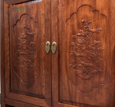 Tủ giầy dép gỗ tự nhiên giả cổ chạm hoa văn - TGG 007