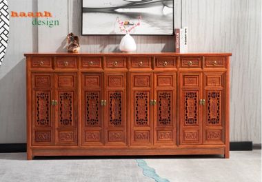 Tủ giầy dép gỗ tự nhiên giả cổ chất lượng và tiện ích TGG 003