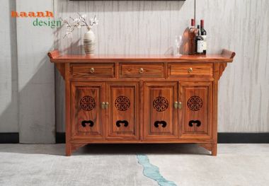 Tủ giầy dép gỗ tự nhiên giả cổ chất lượng và tiện ích TGG 003