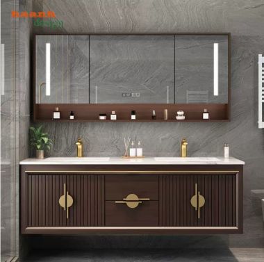 Tủ phòng tắm gỗ sồi tự nhiên cao cấp cho gia đình-TGA 002