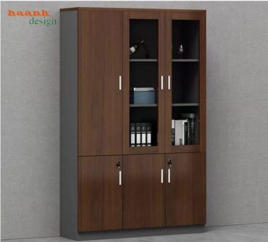 Tủ hồ sơ gỗ công nghiệp cánh kính nhiều kiểu dáng - THS 013