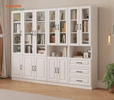 Tủ hồ sơ màu trắng cánh kính, 3 ngăn kéo - THS 019