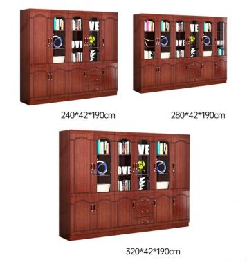 Tủ hồ sơ gỗ tự nhiên cánh kính nhiều kích thước - THT 005