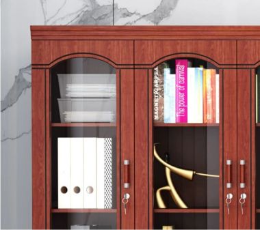 Tủ hồ sơ gỗ tự nhiên cánh kính nhiều kích thước - THT 005