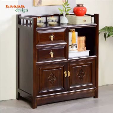Mẫu Tủ Để Đồ Nhà Bếp Cánh Chạm Cao Cấp Đẹp Đẳng Cấp-TCD 003