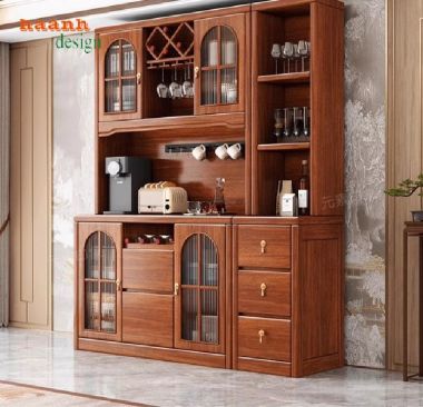 Tủ lưu trữ đồ phòng bếp gỗ sồi – Bền đẹp, tiện nghi, hiện đại-TLT 007