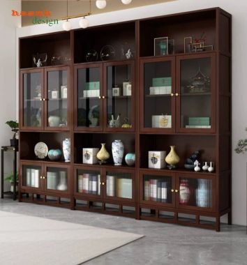 Tủ trang trí phòng khách mô-đun cánh kính - TPK 018