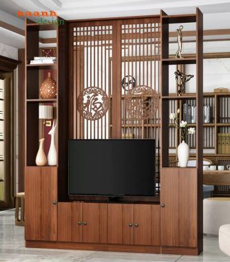 Tủ trang trí phòng khách gỗ công nghiệp kết hợp kệ TV - TPK 019