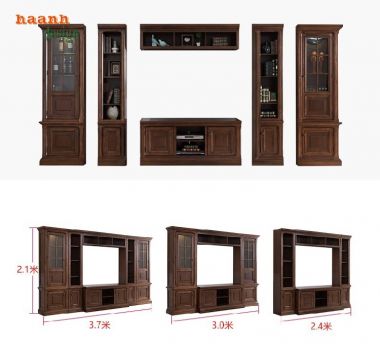 Tủ Trang Trí Phòng Khách Bằng Gỗ Tự Nhiên  điểm nhấn ấn tượng-TPK 007