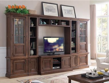 Tủ Trang Trí Phòng Khách Bằng Gỗ Tự Nhiên  điểm nhấn ấn tượng-TPK 007