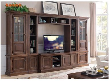 Tủ Trang Trí Phòng Khách Bằng Gỗ Tự Nhiên  điểm nhấn ấn tượng-TPK 007