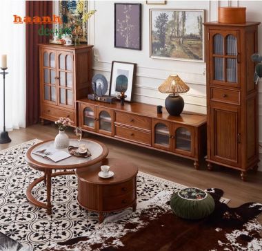 Tủ Gỗ Trang Trí Phòng Khách Đẹp – Giá Tốt, Chất Lượng Cao-TCC 012