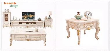 Tủ kệ phòng khách tân cổ điển tạo nên không gian sống-TTC 007