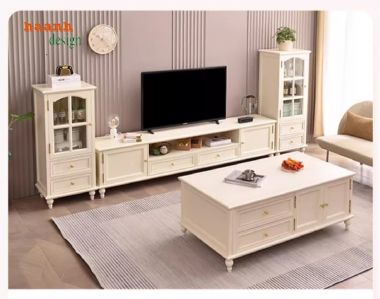 Tủ kệ phòng khách tân cổ điển tạo nên không gian sống-TTC 007