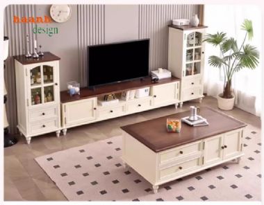 Tủ kệ phòng khách tân cổ điển tạo nên không gian sống-TTC 007
