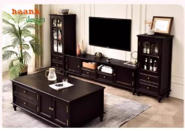 Tủ kệ phòng khách tân cổ điển tạo nên không gian sống-TTC 007
