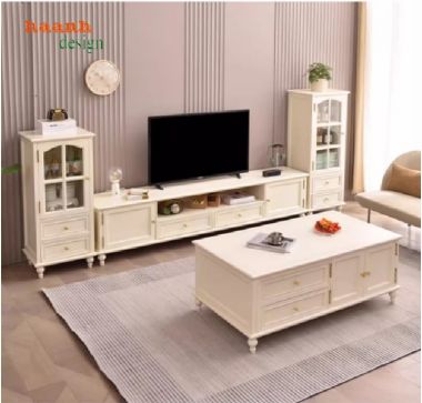 Tủ kệ phòng khách tân cổ điển tạo nên không gian sống-TTC 007