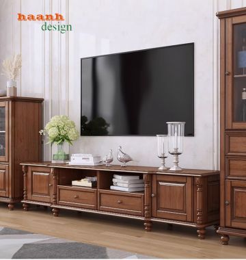 Kệ tủ gỗ phòng khách tân cổ điển châu âu TTC 005