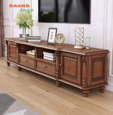 Kệ tủ gỗ phòng khách tân cổ điển châu âu TTC 005