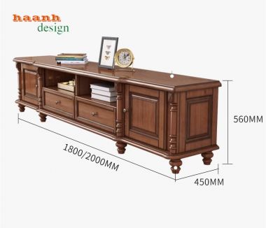Kệ tủ gỗ phòng khách tân cổ điển châu âu TTC 005