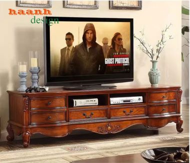 Tủ phòng khách tân cổ điển châu âu biệt thự sang trọng. TTC 003