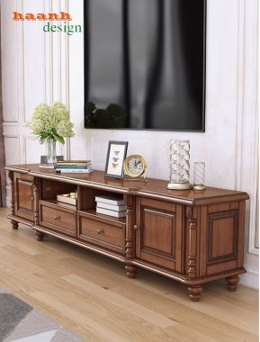 Kệ tủ gỗ phòng khách tân cổ điển châu âu TTC 005