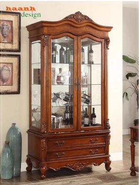 Tủ phòng khách tân cổ điển châu âu biệt thự sang trọng. TTC 003