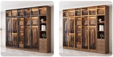 Tủ Quần Áo Gỗ Cánh Kính – Kết Hợp Thẩm Mỹ Và Công Năng-TCK 007