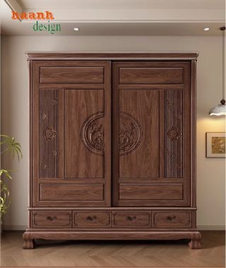 Nâng cấp không gian sống với tủ quần áo cánh chạm-TAG 008
