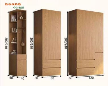 Tủ Quần Áo Gỗ Công Nghiệp MDF Hiện Đại Đẹp Cho Phòng Ngủ-TAH 018
