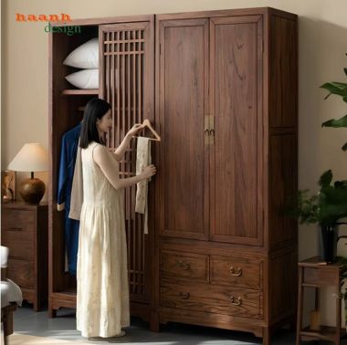 Tủ Quần Áo Cao Cấp Phong Cách Á Đông Hiện Đại-TAH 018