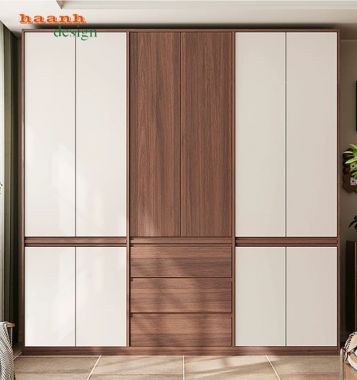 Tủ Quần Áo Gỗ Óc Chó Cao Cấp Thiết Kế Hiện Đại Tiện Nghi-TAH 013
