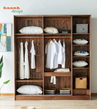 Tủ áo gỗ tự nhiên phong cách hiện đại TAH001