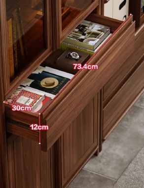 Mẫu tủ sách gia đình đẹp bằng gỗ tự nhiên phong cách hiện đại-THS 014