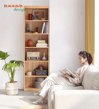 Tủ sách gỗ tự nhiên hiện đại cho mọi gia đình TSH 001