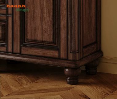 Tủ sách tân cổ điển cánh kính nhiều khoang - TST 010
